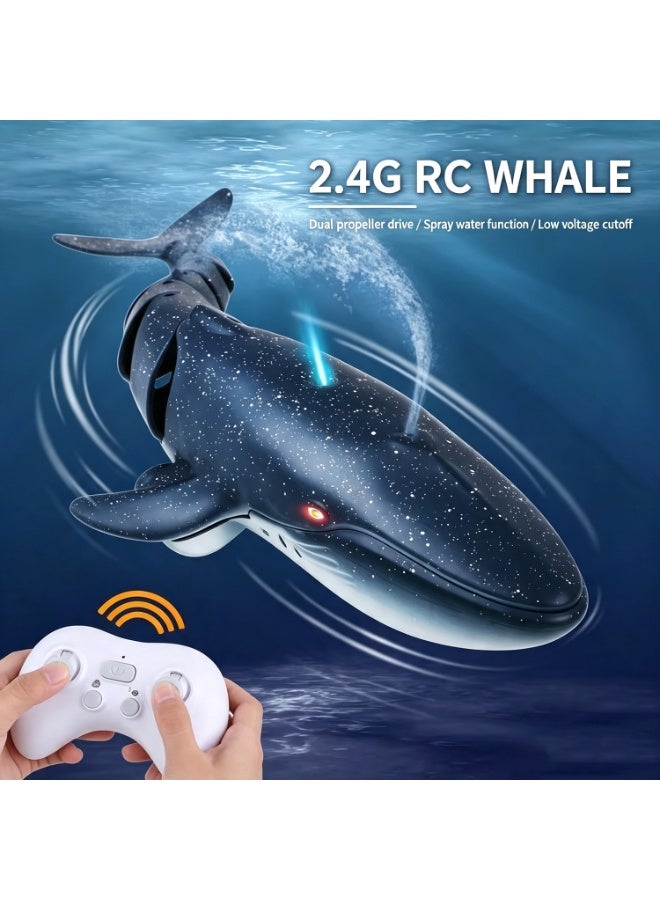 1:18 Scale Remote-Controlled Whale Shark, 360° Omnidirectional Turning, 180° Flexible Tail Swing, Equipped With Cool Led Lights, Water Jet Spray, And Automatic Programmable Cruise Control. The Best Summer Toy And Birthday Gift For Kids! - Image 4