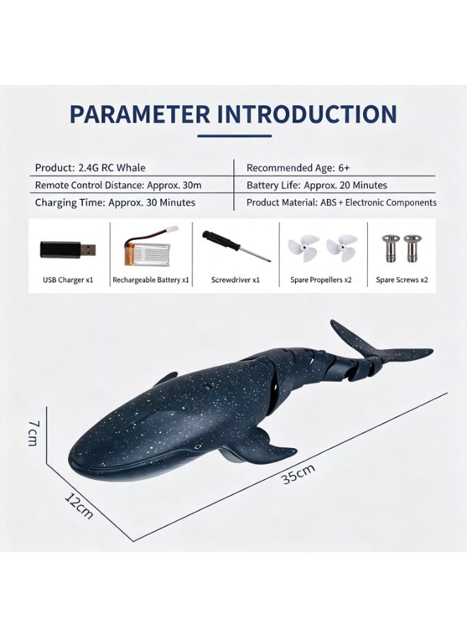1:18 Scale Remote-Controlled Whale Shark, 360° Omnidirectional Turning, 180° Flexible Tail Swing, Equipped With Cool Led Lights, Water Jet Spray, And Automatic Programmable Cruise Control. The Best Summer Toy And Birthday Gift For Kids! - Image 5
