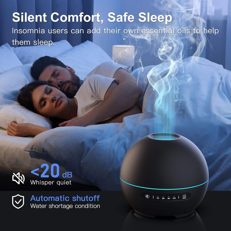 THIMONES 2 Pack Essential Oil Diffuser - 200ml Ultrasonic Aromatherapy Diffuser with 4 Timers & 7 Colors Night Lights - Image 4