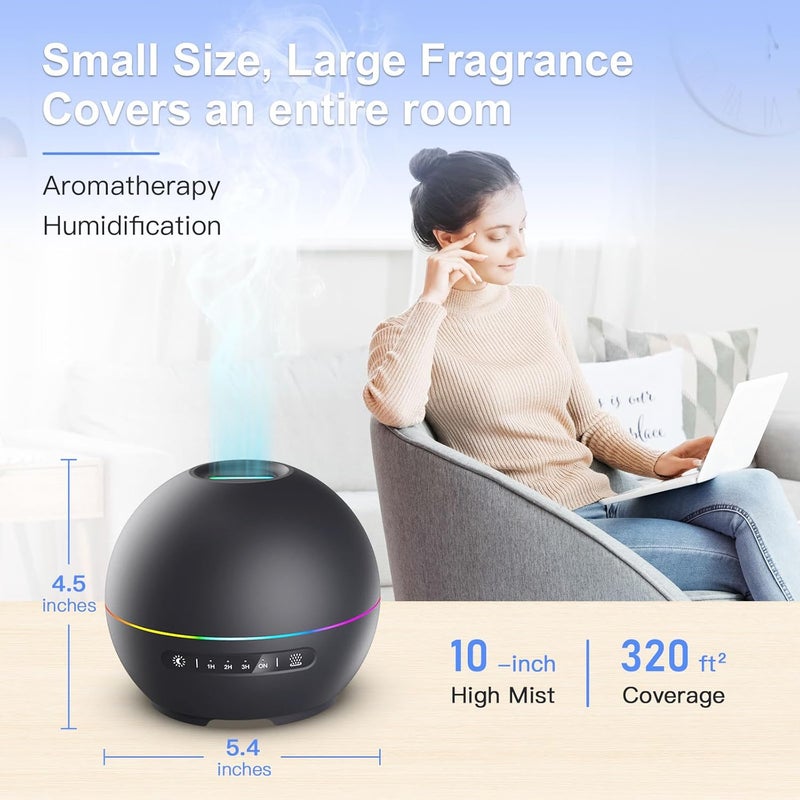 THIMONES 2 Pack Essential Oil Diffuser - 200ml Ultrasonic Aromatherapy Diffuser with 4 Timers & 7 Colors Night Lights - Image 3
