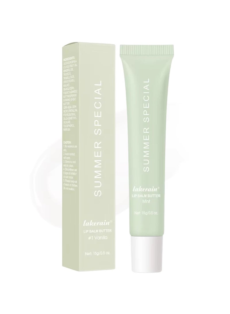 lakerain Summer Special Lip Butter Balm Non Greasy Soothes Dry Lip Care Oil Moisturizing Lightweight Summer Lip Balm for Dark and Dry Lips Hydrating and Nourishing Lip Gloss 15g Mint 02 - Image 1
