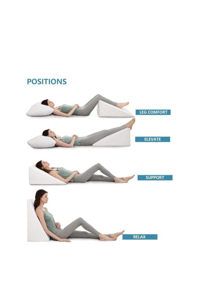 DEEP SLEEP Every Night Deep Sleep Orthopedic Bed Wedge Pillow With HD Foam Top Elevation For Sleeping, Acid Reflux, Heartburn, Anti Snoring And Gerd Pillow - Ideal For Neck Pain, Back Support (W 74 X L 75 Cm, Standard: 8")  - Image 5