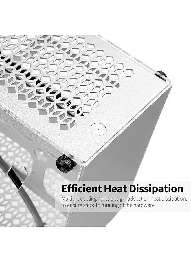 Generic - Portable Small Computer Case Aluminum Shell Support Mini-ITX Motherborad 300mm Graphics Card 63mm Height CPU Radiator Silver - Image 1