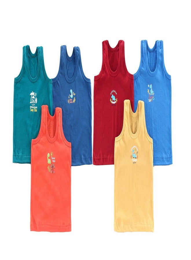 KRIDAY Unisex Vest (Pack of 6) (ZR-VEST_Multicolored_3-6 Months) - Image 1