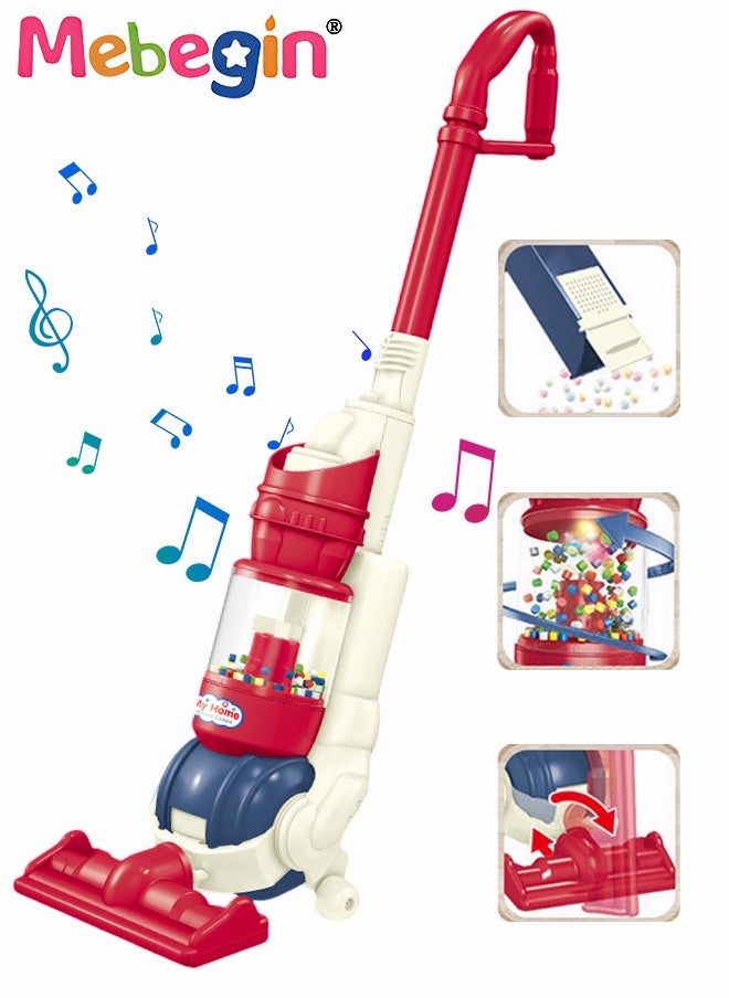 MEBEGIN 4 in 1 Electric Kids Vacuum Cleaner Toy for Toddler with Lights and Sounds Pretend Play Toy Vacuum Cleaner Toddler Best Gift for Boys and Girls  - Image 1