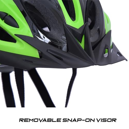 Nodens Cycle Helmet for Cycling Helmet for Men Cycle Accessories Bicycle for Men and Boys Skating Helmet (Black/Green, L) - Image 4