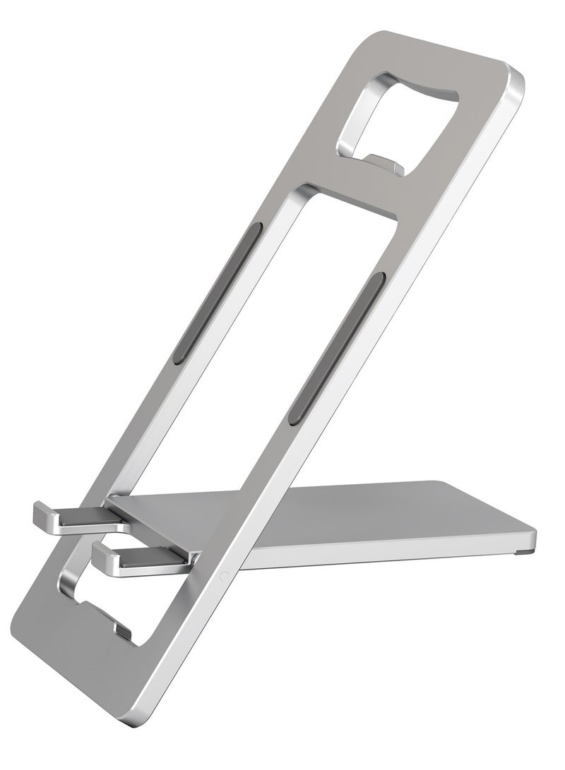 عام حامل هاتف محمول، حامل جوال قابل للتعديل، حامل آيفون للمكتب، قابل للطي بزاوية مشاهدة قابلة للتعديل، قاعدة معدنية سبيكة مستقرة، مناسب لآيفون 17 برو ماكس، إس 25 الترا، وجميع الهواتف. - Image 1