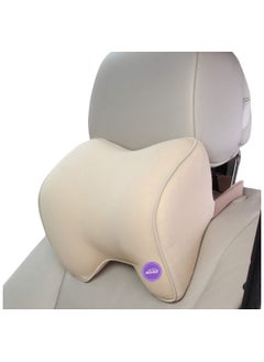 MOTRK Car Neck Support Pillow for Neck Pain Relief When Driving,Headrest Pillow for Car Seat with Soft Memory Foam – beige 