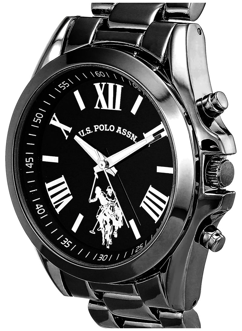 U.S. Polo Assn. ساعة أكيوتيم US بولو للجنسين سوداء NOSIZ كوارتز USC40436 - Image 2