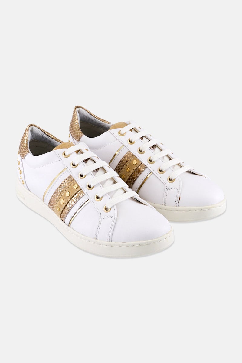 GEOX Women Lace Up Casual Shoes, White - Image 1