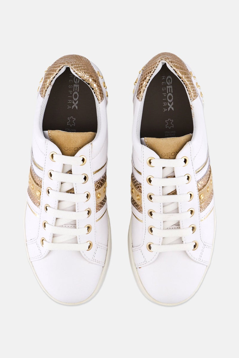 GEOX Women Lace Up Casual Shoes, White - Image 3