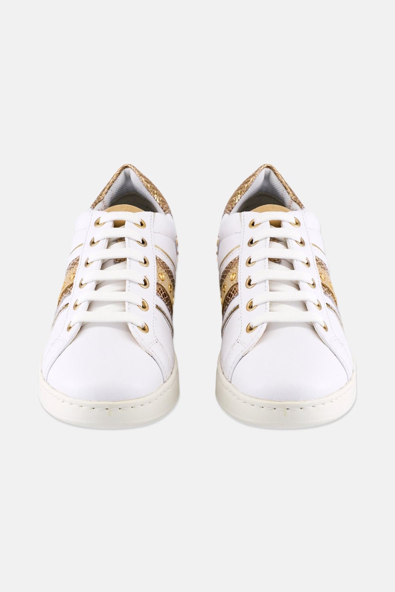 GEOX Women Lace Up Casual Shoes, White - Image 4