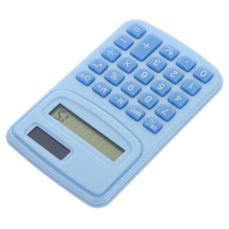Sky Blue Portable Basic Calculator for Students and Office Use Lightweight Pocket Design - Image 2