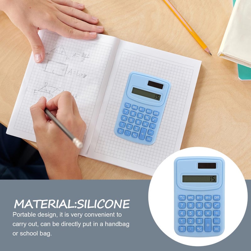 Sky Blue Portable Basic Calculator for Students and Office Use Lightweight Pocket Design - Image 4