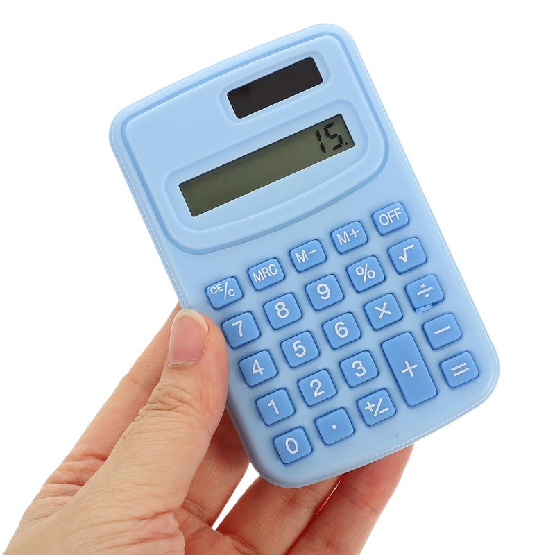 Sky Blue Portable Basic Calculator for Students and Office Use Lightweight Pocket Design - Image 5
