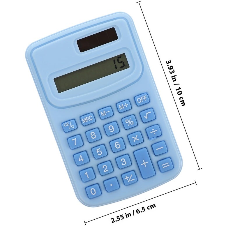 Sky Blue Portable Basic Calculator for Students and Office Use Lightweight Pocket Design - Image 3