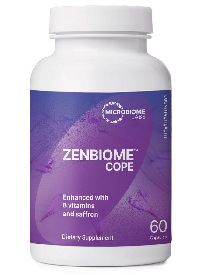 Microbiome Labs ميكروبيوم لابز زينبيوم كوبا - مكمل دعم المزاج البروبيوتيك مع فيتامين ب6، ب12 ومستخلص الزعفران - يعزز القدرة على التعامل مع التوتر العرضي بشكل أفضل (60 كبسولة) - Image 1