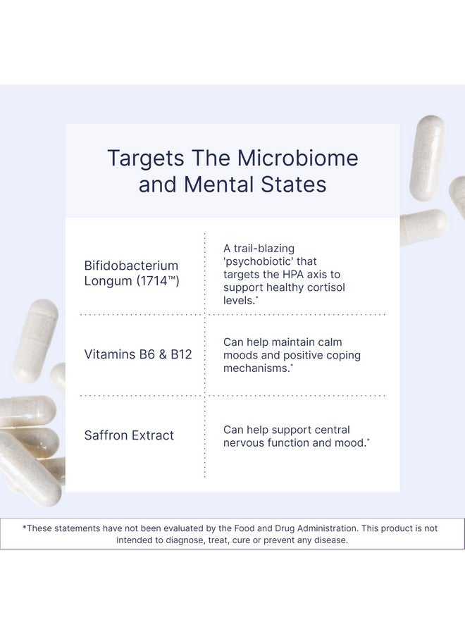 Microbiome Labs ميكروبيوم لابز زينبيوم كوبا - مكمل دعم المزاج البروبيوتيك مع فيتامين ب6، ب12 ومستخلص الزعفران - يعزز القدرة على التعامل مع التوتر العرضي بشكل أفضل (60 كبسولة) - Image 4