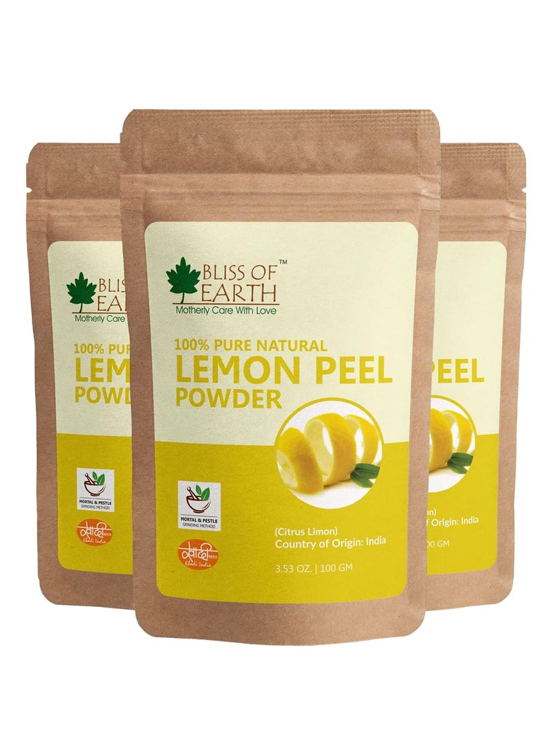 BLISS OF EARTH Bliss of Earth 100% Pure Lemon Peel Powder 100g Pack of 3  - Image 1