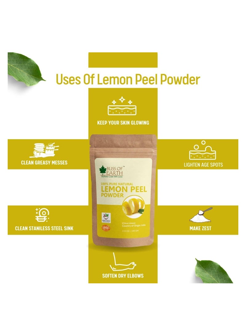BLISS OF EARTH Bliss of Earth 100% Pure Lemon Peel Powder 100g Pack of 3  - Image 3