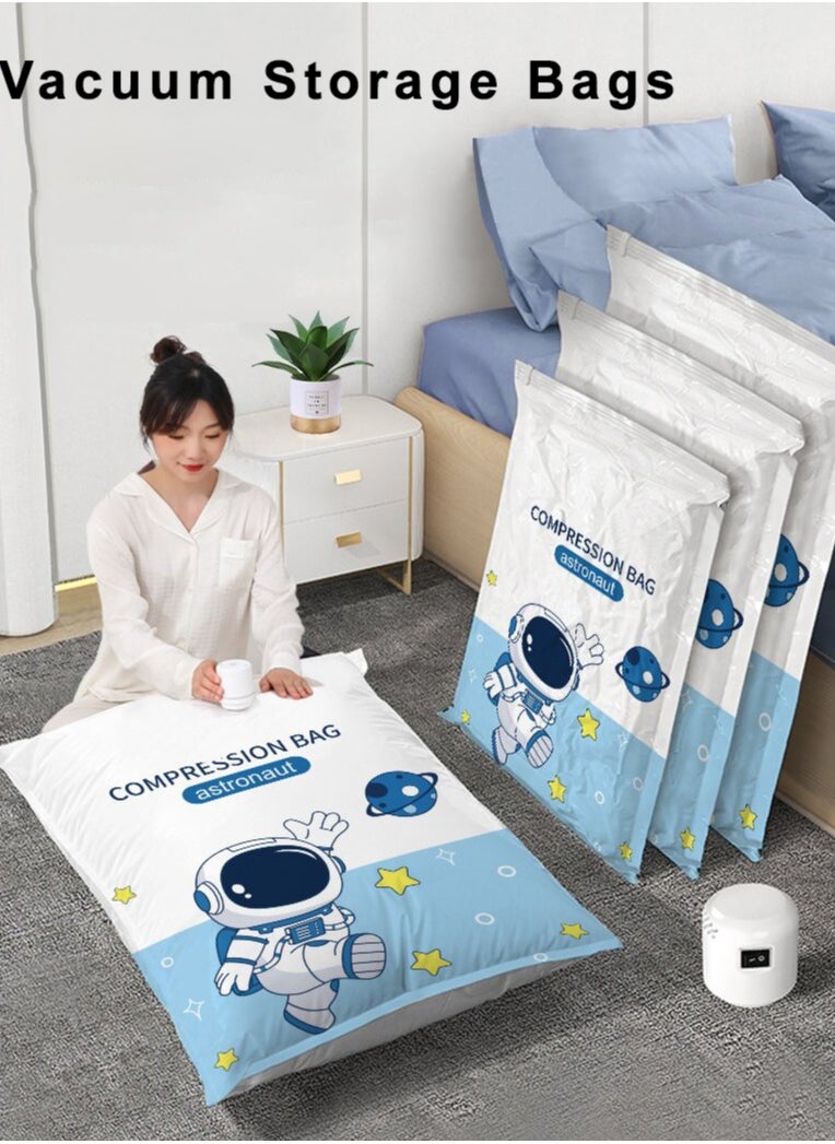 Arabest Vacuum Storage Bags, Compression Sealer Bags with Electric Suction Pump, Reusable Vacuum Compression Bags for Clothes, Quilt, Travel (3 Size: Small, Medium, Large)  - Image 1