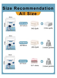 Arabest Vacuum Storage Bags, Compression Sealer Bags with Electric Suction Pump, Reusable Vacuum Compression Bags for Clothes, Quilt, Travel (3 Size: Small, Medium, Large)  - Image 5