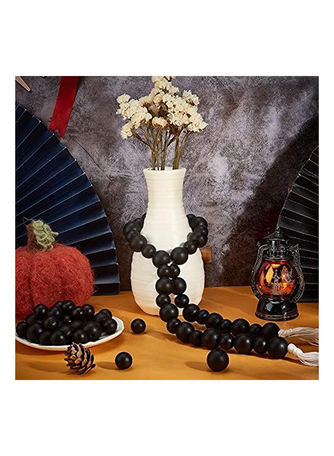 PandaHall 20mm Black Wooden Beads, 0.78