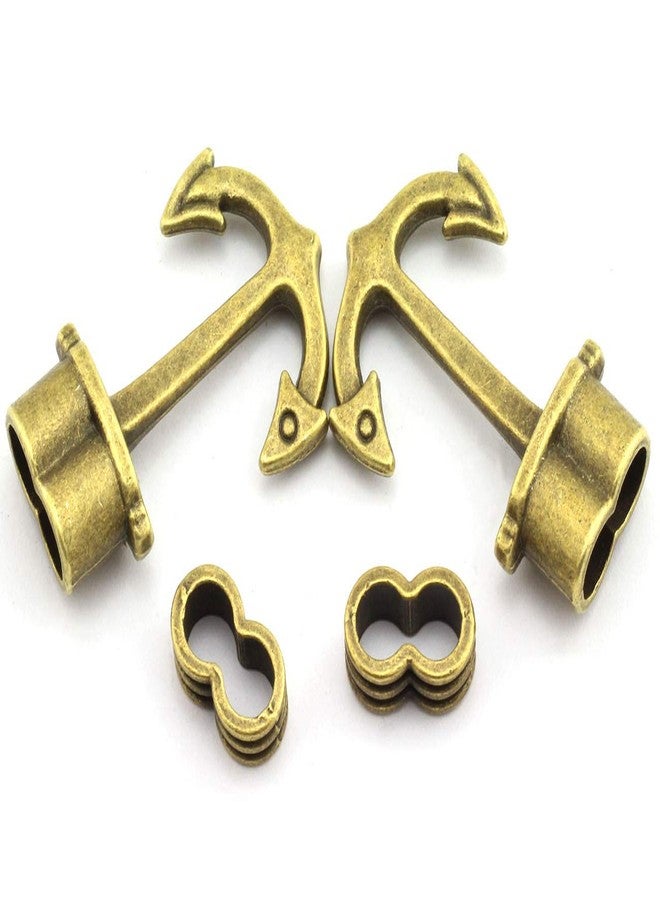 RuiLing 10pcs Anchor Hook Clasps for DIY Bracelet Pendant Making Accessories,Vintage Fashion Anchor Jewelry Findings Leather Cord End Parts(Antique Bronze) - Image 4