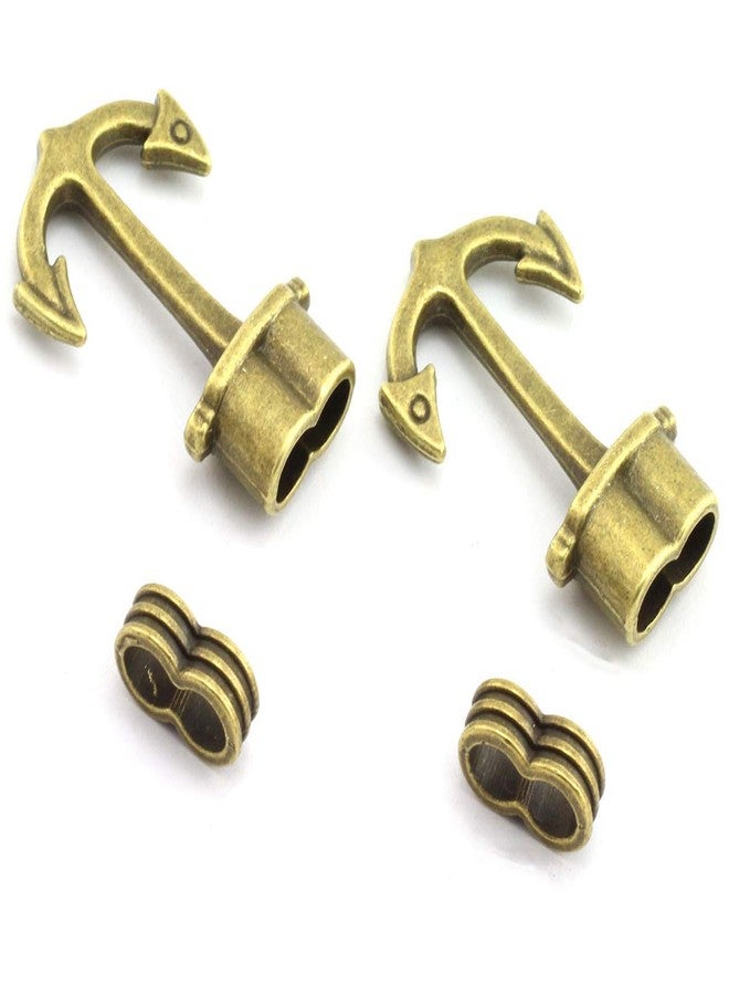 RuiLing 10pcs Anchor Hook Clasps for DIY Bracelet Pendant Making Accessories,Vintage Fashion Anchor Jewelry Findings Leather Cord End Parts(Antique Bronze) - Image 5