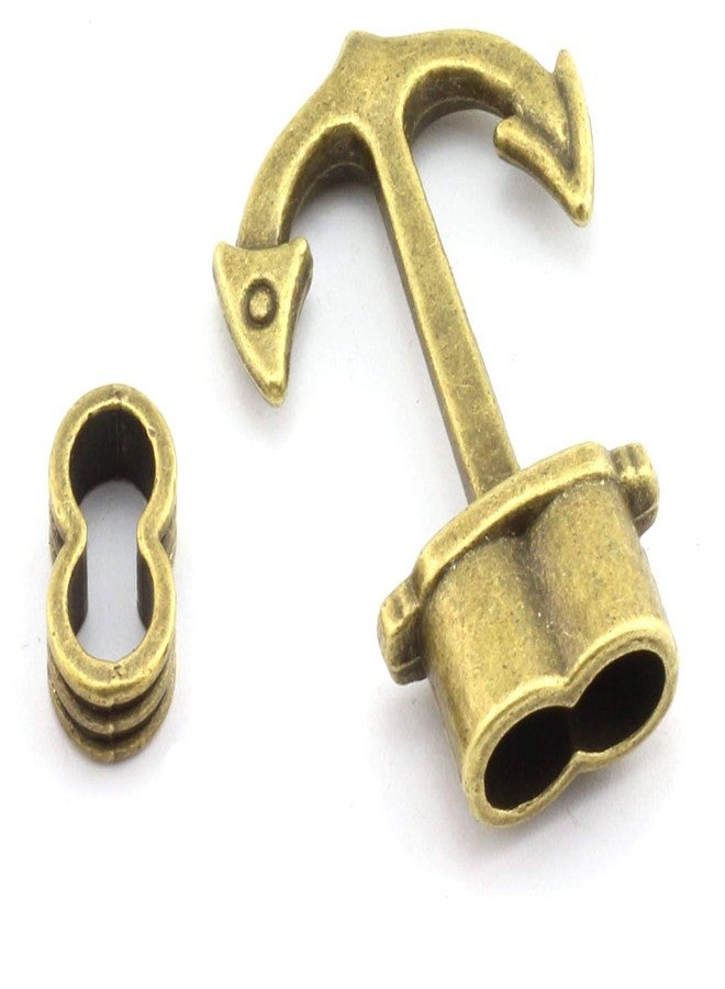 RuiLing 10pcs Anchor Hook Clasps for DIY Bracelet Pendant Making Accessories,Vintage Fashion Anchor Jewelry Findings Leather Cord End Parts(Antique Bronze) - Image 1