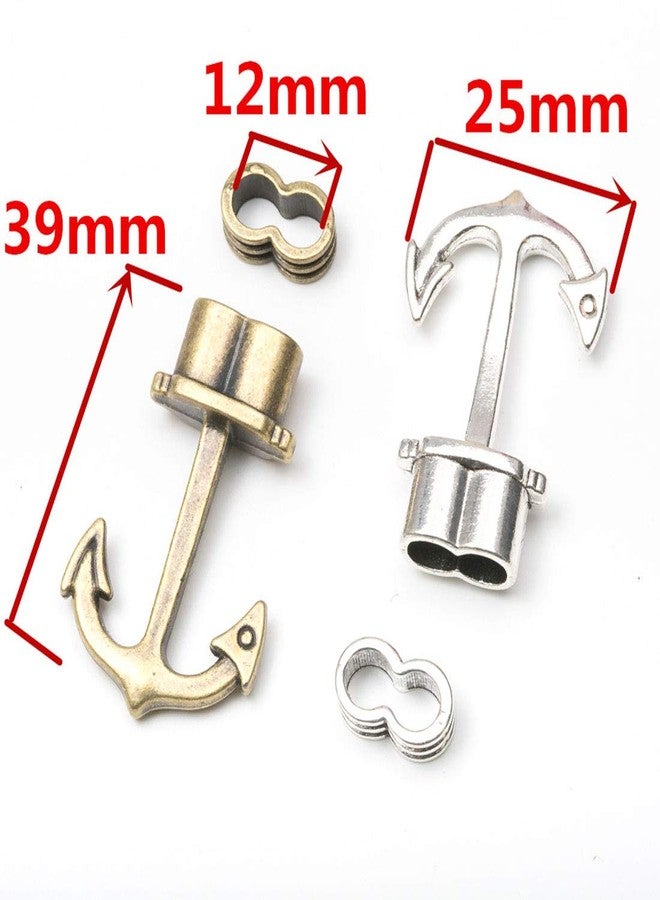 RuiLing 10pcs Anchor Hook Clasps for DIY Bracelet Pendant Making Accessories,Vintage Fashion Anchor Jewelry Findings Leather Cord End Parts(Antique Bronze) - Image 2