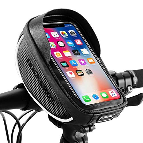 ROCKBROS Bike Phone Mount Bag Front Frame Handlebar, Waterproof Bike Phone Holder Case Bicycle Accessories Pouch Sensitive Touch Screen Compatible with iPhone 11 XS Max XR 8 Plus Below 6.5" - Image 1