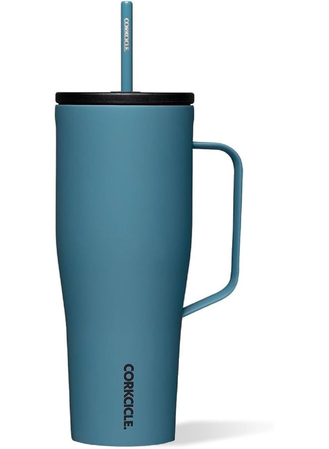 CORKCICLE كوب كوركسيكل البارد XL معزول مع مقبض، غطاء، وقشة، عاصفة، 30 أونصة – زجاجة ماء صديقة لحامل الأكواب تحافظ على المشروبات باردة لمدة 12 ساعة - Image 1