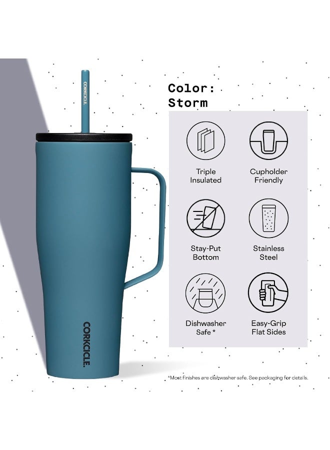 CORKCICLE كوب كوركسيكل البارد XL معزول مع مقبض، غطاء، وقشة، عاصفة، 30 أونصة – زجاجة ماء صديقة لحامل الأكواب تحافظ على المشروبات باردة لمدة 12 ساعة - Image 4