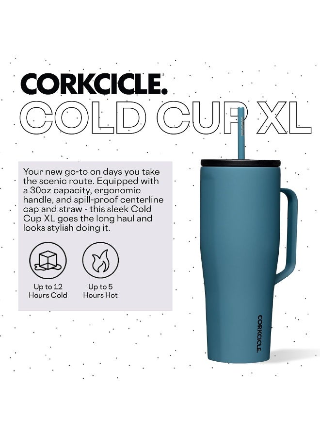 CORKCICLE كوب كوركسيكل البارد XL معزول مع مقبض، غطاء، وقشة، عاصفة، 30 أونصة – زجاجة ماء صديقة لحامل الأكواب تحافظ على المشروبات باردة لمدة 12 ساعة - Image 2