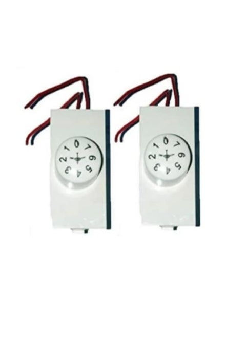 Mechanical Timer Switches for Fan and Light Control 2Pack White