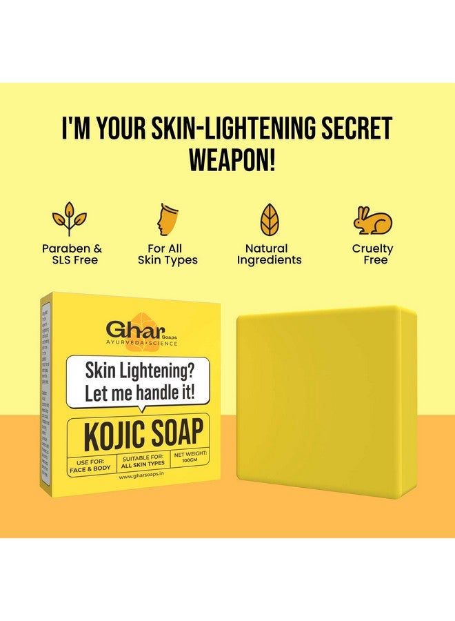 Ghar soaps Kojic Acid 2% Soap With Niacinamide | For Pigmentation, Sun Damage, Brightening Underarm & Reduces Dark Spot | Soap For Men & Women | Suitable For All Skin Types |(Pack Of 2) (100 G X 2) - Image 2