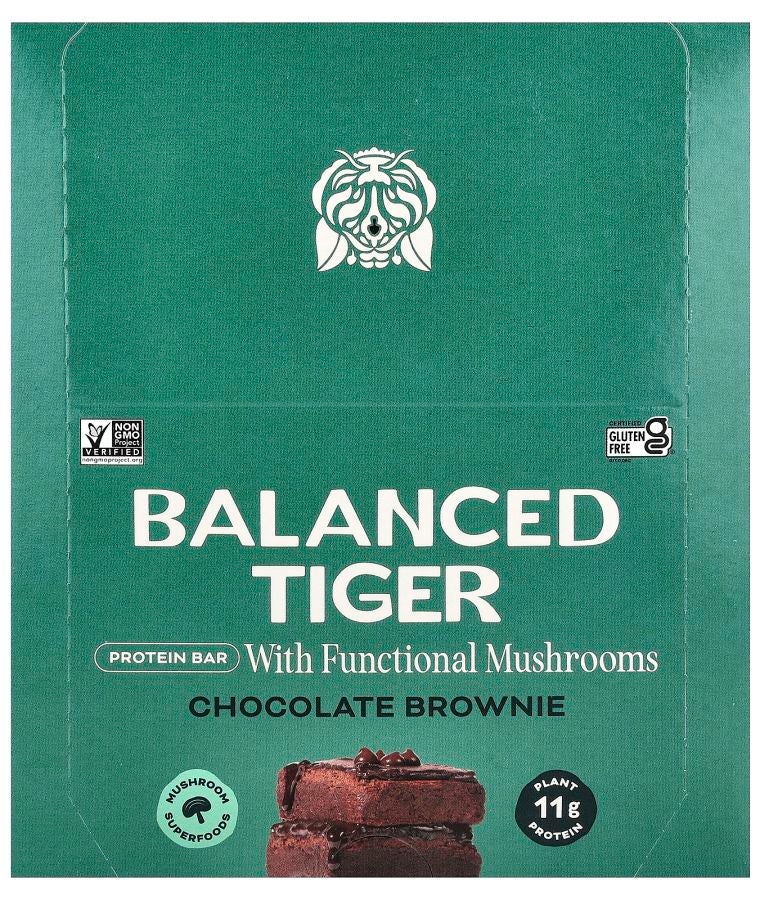 Balanced Tiger Protein Bar Chocolate Brownie 12 Bars 1.55 oz (44 g) Each