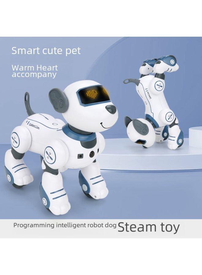 JJRC Smart Robot Dog Charging Touch Induction Dynamic Dancing Programmable Remote Control Dog Singing Robot Dog-Color:Milk Powder Voice Control  - Image 3