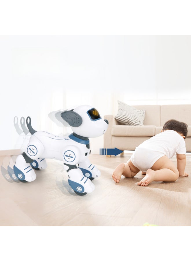 JJRC Smart Robot Dog Charging Touch Induction Dynamic Dancing Programmable Remote Control Dog Singing Robot Dog-Color:Milk Powder Voice Control  - Image 4