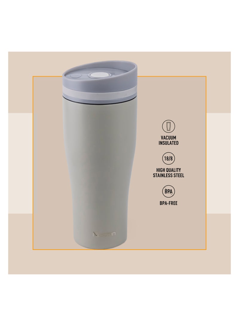 Nessan Insulated Stainless Steel Vacuum Mug, 360ml - Beige - Image 4