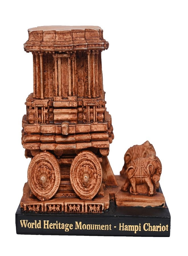 KariGhar Hampi Chariot Resin Memento Replica for Home | Office | Housewarming | Showpiece | Gifitng & Decoration Brown (D_HAMPI) (9.5 x 12 x 11 cm) - Image 2