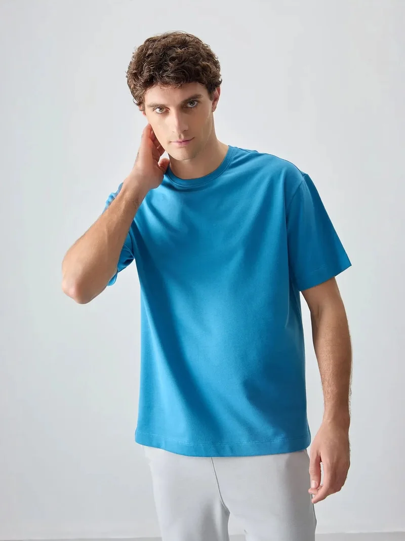 تومي لايف TOMMY Oversized Cotton Blend Crew Neck T-Shirt