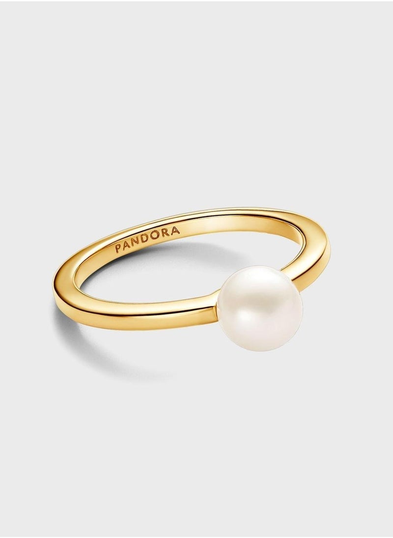 باندورا خاتم لؤلؤ مياه عذبة معالج عيار 14 قيراط - Image 2