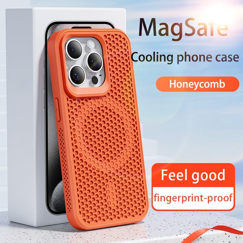 HuHa Protective Cover For iPhone 14 Plus MagSafe Magnetic Heat Dissipation Phone Case(Brown) - Image 3
