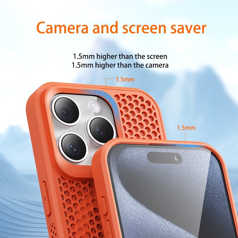 HuHa Protective Cover For iPhone 14 Plus MagSafe Magnetic Heat Dissipation Phone Case(Brown) - Image 5