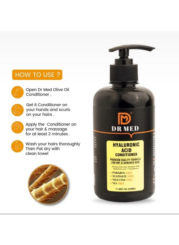 Dr.Med - DR MED Hyaluronic Acid Conditioner: Intensive Hydration for Nourished Hair - 350ML - Image 1