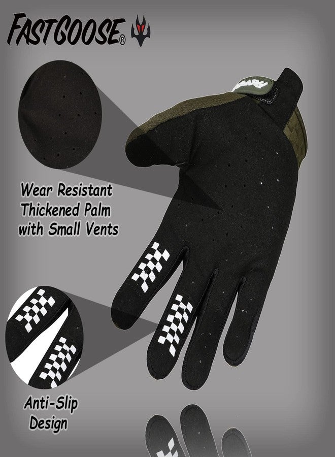 FASTGOOSE Dirt Bike Motorcycle Gloves Motocross Gloves Motorbike Riding Bike Gloves ATV MX MTB Off Road Racing Sports Cycling Glove (Olive, XX-Large) - Image 3