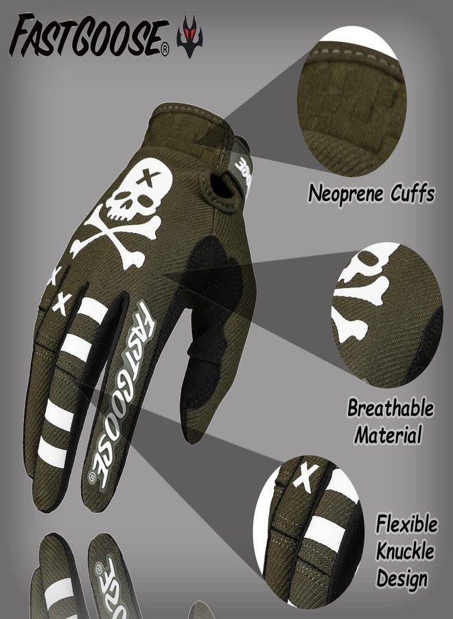 FASTGOOSE Dirt Bike Motorcycle Gloves Motocross Gloves Motorbike Riding Bike Gloves ATV MX MTB Off Road Racing Sports Cycling Glove (Olive, XX-Large) - Image 2