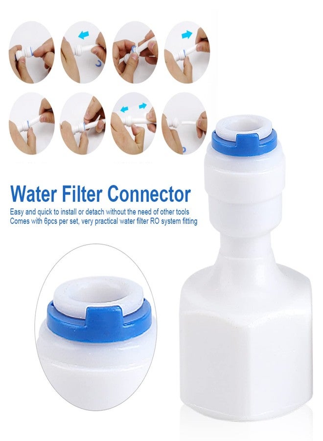 Milltrip Water Filter Quick Connector, 6 Pcs Water Filter RO Connector, 1/4 to 1/2 RO Fittings, Leak Proof Push Connect Adapters for Reverse Osmosis, Drinking Water Systems & Food Industry - Image 2
